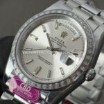 CBD Factory Counterweight Rolex Day-Date 228396TBR-0011 40mm Full Platinum Diamond Bezel Silver Baguette Dial (5) CBD Factory Counterweight Rolex Day-Date 228396TBR-0011 40mm Full Platinum Diamond Bezel Silver Baguette Dial