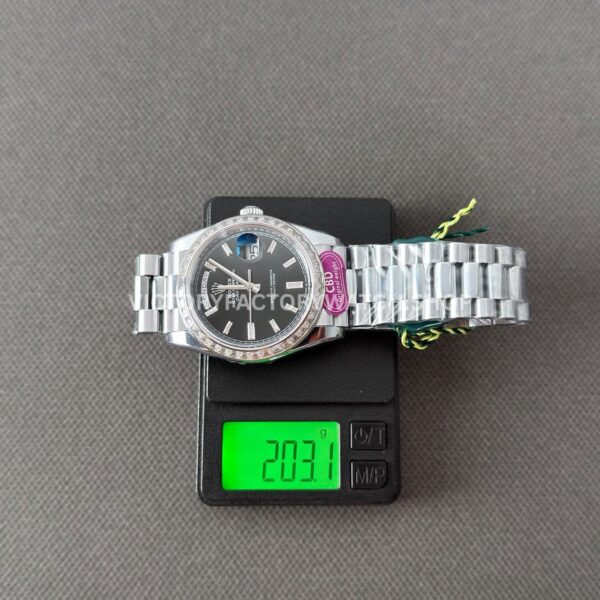 CBD Factory Counterweight Rolex Day-Date 228396TBR-0012 40mm Full Platinum Diamond Bezel Black Baguette Dial (2) CBD Factory Counterweight Rolex Day-Date 228396TBR-0012 40mm Full Platinum Diamond Bezel Black Baguette Dial
