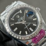 CBD Factory Counterweight Rolex Day-Date 228396TBR-0012 40mm Full Platinum Diamond Bezel Black Baguette Dial (8) CBD Factory Counterweight Rolex Day-Date 228396TBR-0012 40mm Full Platinum Diamond Bezel Black Baguette Dial