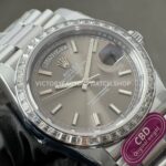 CBD Factory Counterweight Rolex Day-Date 228396TBR-0031 40mm Full Platinum Diamond Bezel Grey Dial