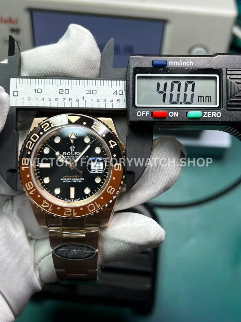 Clean Factory Rolex GMT-Master II 126715CHNR measured case diameter 40mm