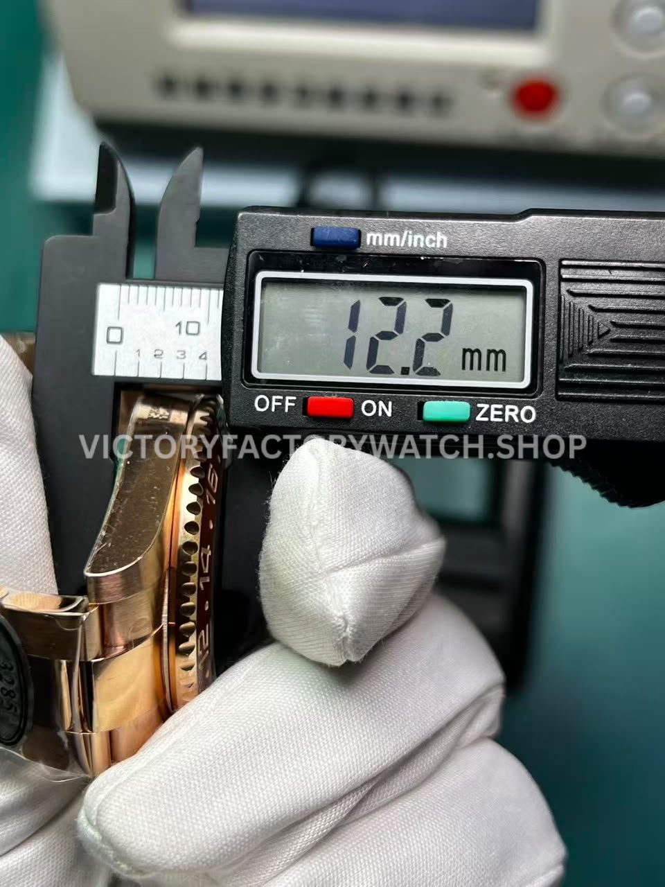 Clean Factory Rolex GMT-Master II 126715CHNR measured case thickness 12.2mm