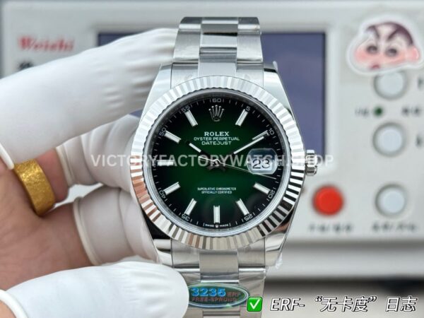 ER Factory Rolex Datejust 126334-0033 41mm Steel White Rolesor Green Ombré Dial (2) ER Factory Rolex Datejust 126334-0033 41mm Steel White Rolesor Green Ombré Dial