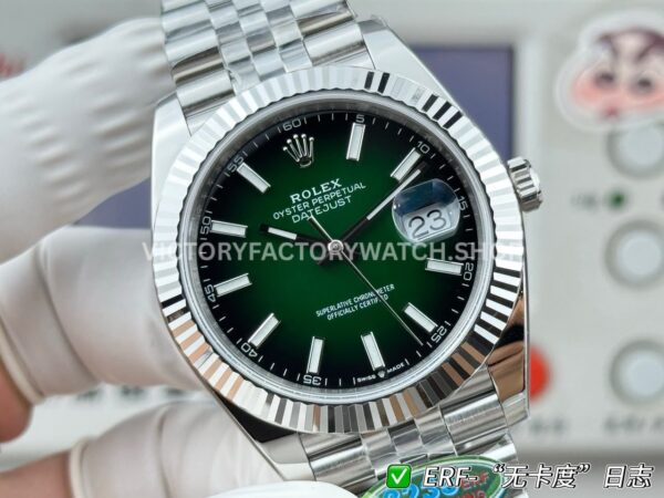 ER Factory Rolex Datejust 126334-0034 41mm Steel White Rolesor Green Ombré Dial Jubilee (3) ER Factory Rolex Datejust 126334-0034 41mm Steel White Rolesor Green Ombré Dial Jubilee