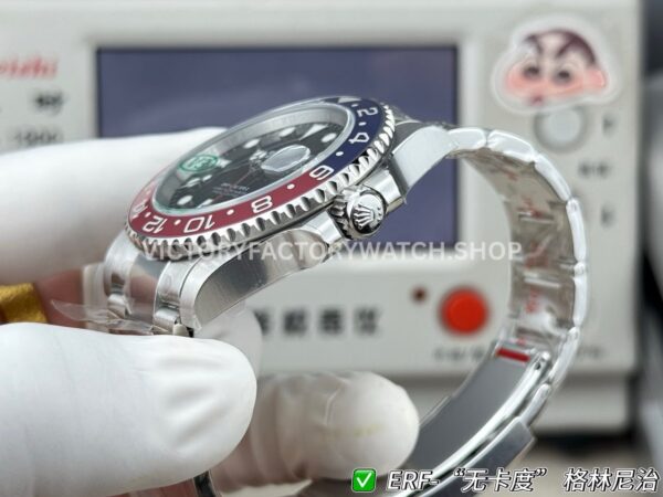 ER Factory Rolex GMT-Master II 126710BLRO-0002 40mm Full Steel Pepsi Ceramic Black Bezel Dial (4) ER Factory Rolex GMT-Master II 126710BLRO-0002 40mm Full Steel Pepsi Ceramic Bezel Black Dial