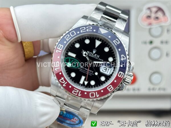 ER Factory Rolex GMT-Master II 126710BLRO-0002 40mm Full Steel Pepsi Ceramic Black Bezel Dial (8) ER Factory Rolex GMT-Master II 126710BLRO-0002 40mm Full Steel Pepsi Ceramic Bezel Black Dial