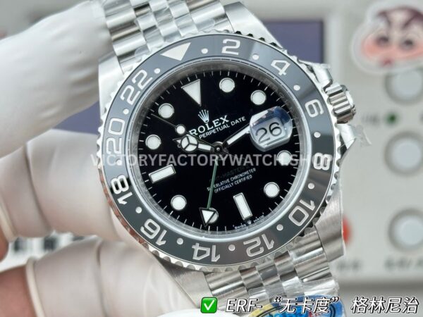 ER Factory Rolex GMT-Master II 126710GRNR-0003 40mm Full Steel Ceramic Bezel Black Dial Jubilee (5) ER Factory Rolex GMT-Master II 126710GRNR-0003 40mm Full Steel Ceramic Bezel Black Dial Jubilee
