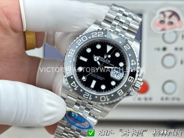 ER Factory Rolex GMT-Master II 126710GRNR-0003 40mm Full Steel Ceramic Bezel Black Dial Jubilee (7) ER Factory Rolex GMT-Master II 126710GRNR-0003 40mm Full Steel Ceramic Bezel Black Dial Jubilee