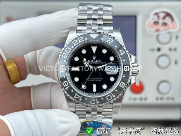ER Factory Rolex GMT-Master II 126710GRNR-0003 40mm Full Steel Ceramic Bezel Black Dial Jubilee (8) ER Factory Rolex GMT-Master II 126710GRNR-0003 40mm Full Steel Ceramic Bezel Black Dial Jubilee