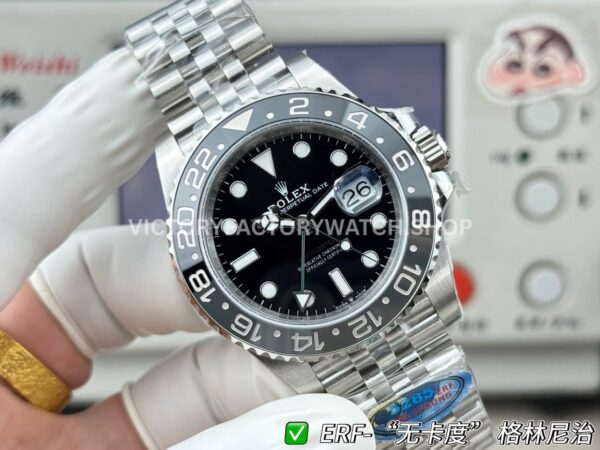 ER Factory Rolex GMT-Master II 126710GRNR-0003 40mm Full Steel Ceramic Bezel Black Dial Jubilee (9) ER Factory Rolex GMT-Master II 126710GRNR-0003 40mm Full Steel Ceramic Bezel Black Dial Jubilee