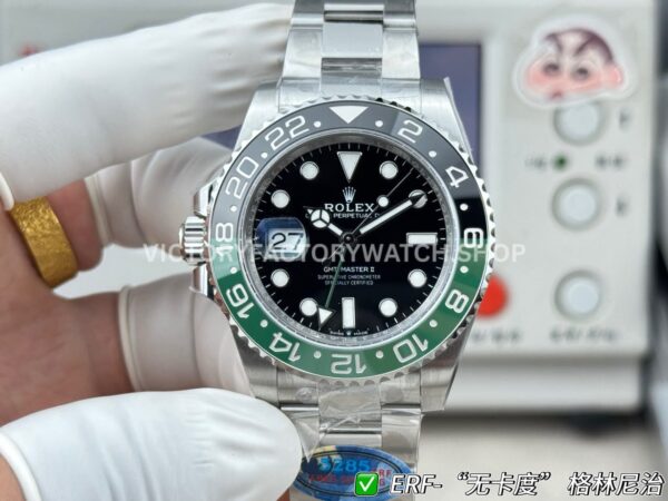 ER Factory Rolex GMT-Master II 126720VTNR-0001 40mm Full Steel Sprite Ceramic Bezel Black Dial