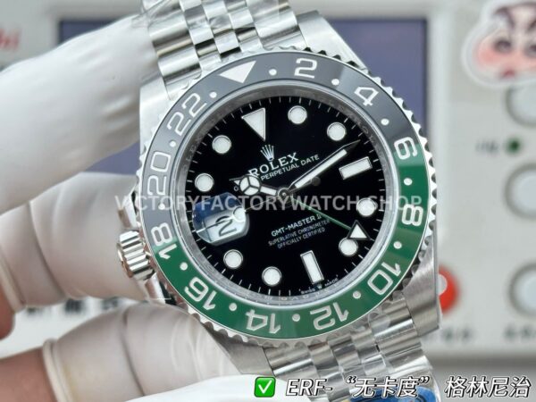 ER Factory Rolex GMT-Master II 126720VTNR-0002 40mm Full Steel Sprite Ceramic Bezel Black Dial Jubilee (4) ER Factory Rolex GMT-Master II 126720VTNR-0002 40mm Full Steel Sprite Ceramic Bezel Black Dial Jubilee