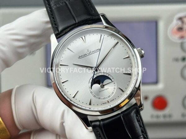 GF Factory Jaeger-LeCoultre Master Ultra Thin Moon Q1258420 39mm Steel Leather Strap Silver Dial (8) GF Factory Jaeger-LeCoultre Master Ultra Thin Moon Q1258420 39mm Steel Leather Strap Silver Dial