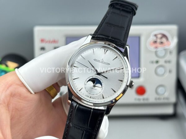 GF Factory Jaeger-LeCoultre Master Ultra Thin Moon Q1258420 39mm Steel Leather Strap Silver Dial (9) GF Factory Jaeger-LeCoultre Master Ultra Thin Moon Q1258420 39mm Steel Leather Strap Silver Dial