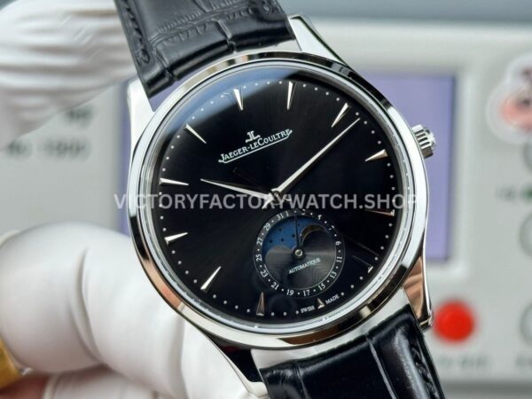 GF Factory Jaeger-LeCoultre Master Ultra Thin Moon Q1368470 39mm Steel Leather Strap Black Dial (8) GF Factory Jaeger-LeCoultre Master Ultra Thin Moon Q1368470 39mm Steel Leather Strap Black Dial
