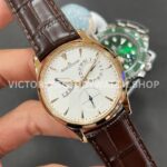 GF Factory Jaeger-LeCoultre Master Ultra Thin Réserve de Marche Q1372520 39mm Rose G (4) GF Factory Jaeger-LeCoultre Master Ultra Thin Réserve de Marche Q1372520 39mm Rose Gold Leather Strap Silver Dial