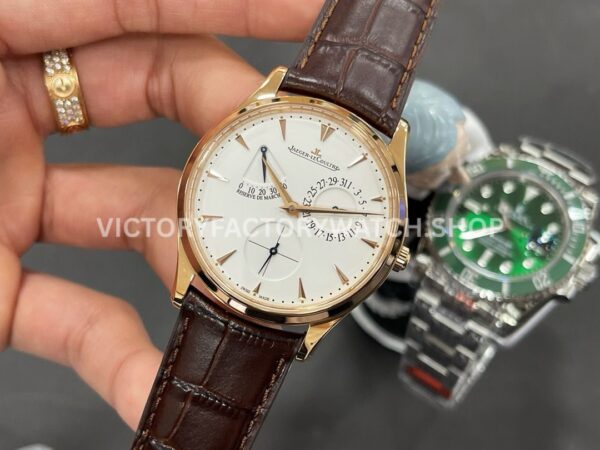 GF Factory Jaeger-LeCoultre Master Ultra Thin Réserve de Marche Q1372520 39mm Rose Gol (1) GF Factory Jaeger-LeCoultre Master Ultra Thin Réserve de Marche Q1372520 39mm Rose Gold Leather Strap Silver Dial
