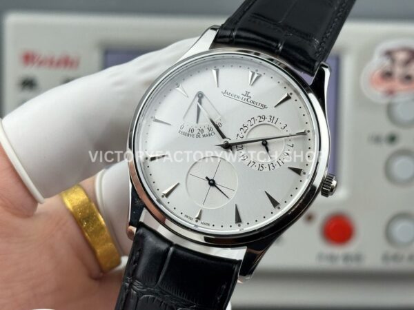 GF Factory Jaeger-LeCoultre Master Ultra Thin Réserve de Marche Q1378420 39mm Steel Leather Strap Silver Dial