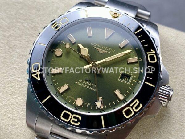 GR Factory Longines HydroConquest GMT L3.790.4.06.6 41mm Full Steel Green Dial