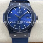 JJZ Factory Hublot Classic Fusion 542.CM.7170.LR 42mm Ceramic Rubber Strap Blue Dial