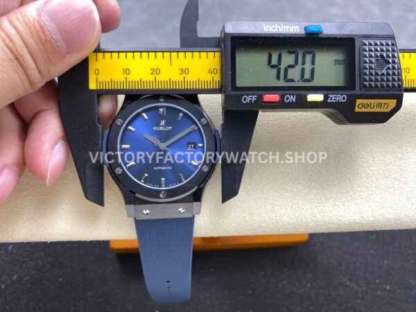 JJZ Factory Hublot Classic Fusion 542.CM.7170.LR 42mm Ceramic Rubber Strap Blue Dial