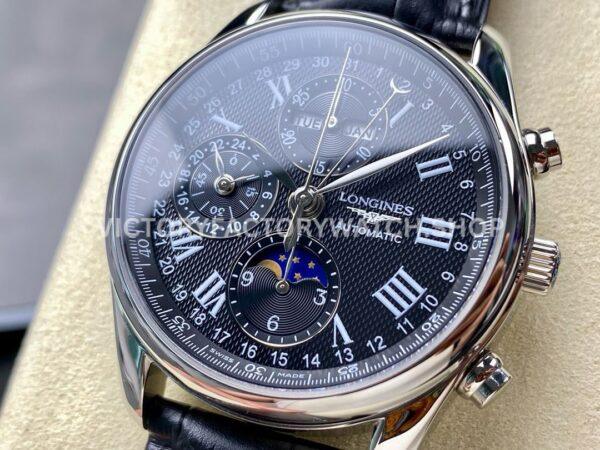 LGS Factory Longines Master Collection Moonphase L2.673.4.51.3 40mm Steel Leather Strap Bla ( (8) LGS Factory Longines Master Collection Moonphase L2.673.4.51.3 40mm Steel Leather Strap Black Dial