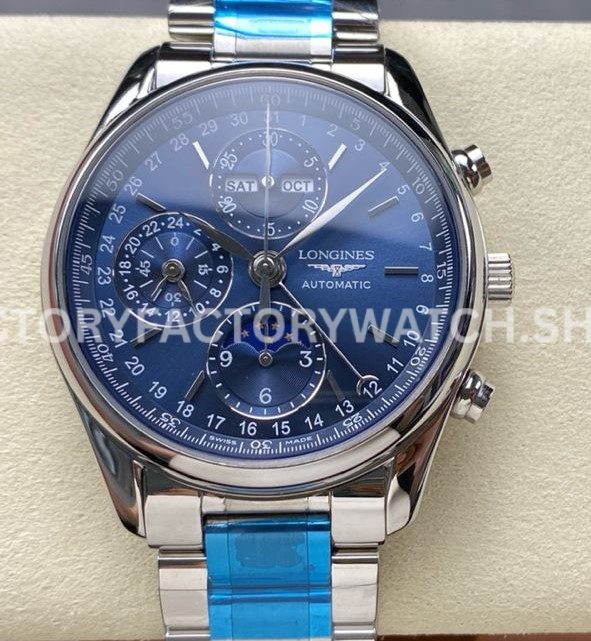 LGS Longines Master Moonphase L2.673.4.92.6 40mm steel bracelet blue dial