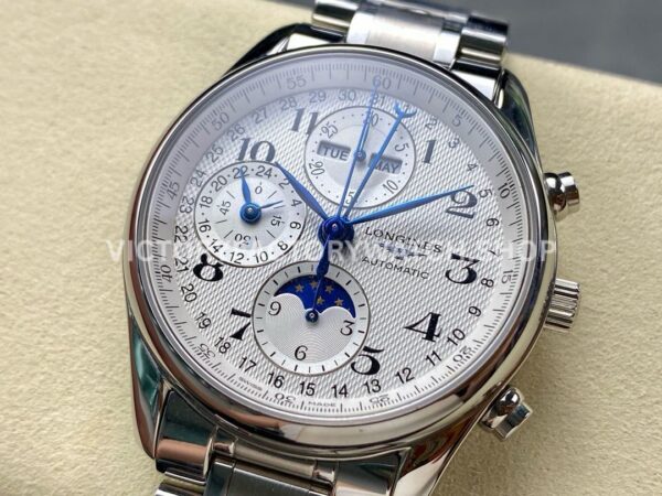 LGS Factory Longines Master Collection Moonphase L2.773.4.78.6 40mm Full Steel Arabic Numerals Silver Dial