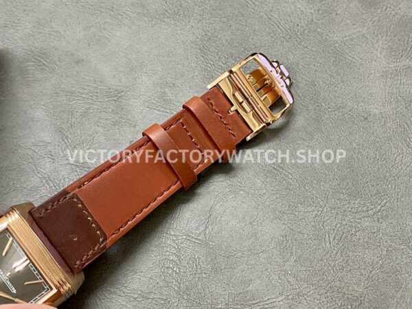 MG Factory Jaeger-LeCoultre Reverso Double-Sided Dual Time Zone Q396245J 29mm Rose Gol (4) MG Factory Jaeger-LeCoultre Reverso Double-Sided Dual Time Zone Q396245J 29mm Rose Gold Leather Strap Grey Dial