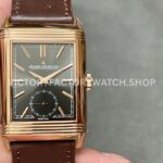 MG Factory Jaeger-LeCoultre Reverso Double-Sided Dual Time Zone Q396245J 29mm Rose Gol (7) MG Factory Jaeger-LeCoultre Reverso Double-Sided Dual Time Zone Q396245J 29mm Rose Gold Leather Strap Grey Dial