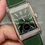 MG Factory Jaeger-LeCoultre Reverso Double-Sided Dual Time Zone Q397843J 29mm Steel Leath (5) MG Factory Jaeger-LeCoultre Reverso Double-Sided Dual Time Zone Q397843J 29mm Steel Leather Strap Green Dial