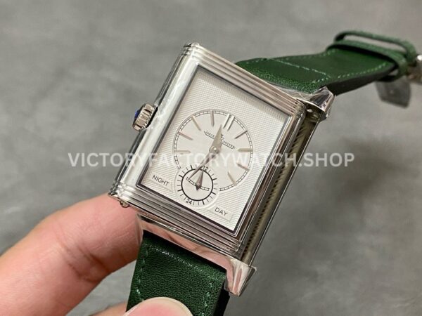 MG Factory Jaeger-LeCoultre Reverso Double-Sided Dual Time Zone Q397843J 29mm Steel Leath MG Factory Jaeger-LeCoultre Reverso Double-Sided Dual Time Zone Q397843J 29mm Steel Leather Strap Green Dial