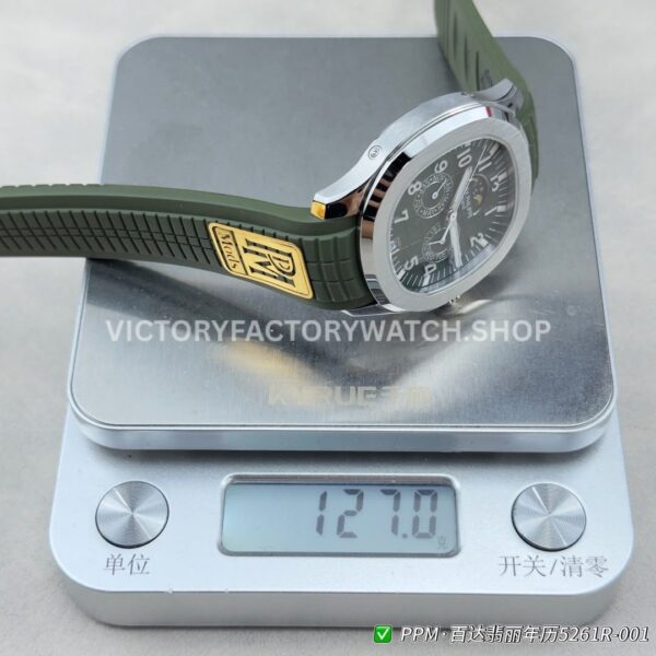 PPM Factory Patek Philippe Aquanaut 5261 40mm Steel Green Rubber Strap Green Dial (1) PPM Factory Patek Philippe Aquanaut 5261 40mm Steel Green Rubber Strap Green Dial