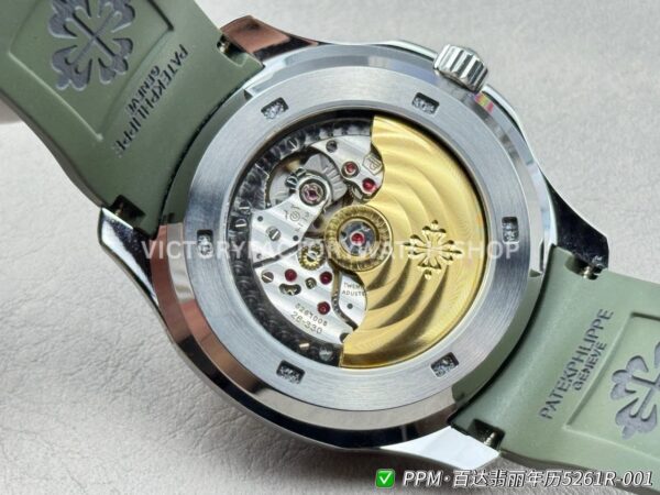 PPM Factory Patek Philippe Aquanaut 5261 40mm Steel Green Rubber Strap Green Dial (4) PPM Factory Patek Philippe Aquanaut 5261 40mm Steel Green Rubber Strap Green Dial