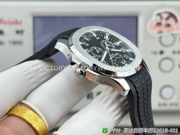 PPM Factory Patek Philippe Aquanaut 5261A-001 40mm Steel Black Rubber Strap Black Dial