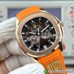PPM Factory Patek Philippe Aquanaut 5261R 40mm Rose Glod Orange Rubber Strap Brown Dial (5) PPM Factory Patek Philippe Aquanaut 5261R 40mm Rose Glod Orange Rubber Strap Brown Dial