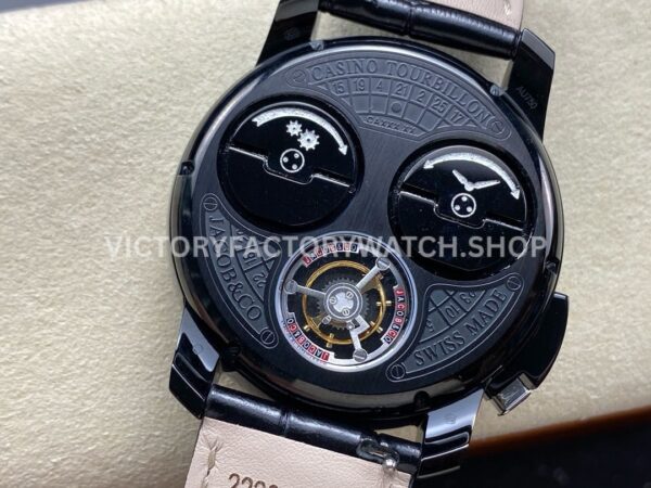 TW Factory Jacob &  Co. Casino Tourbillon CA100.40.AA.AA.ABALA 44mm Black Steel Leather Strap Black Dial
