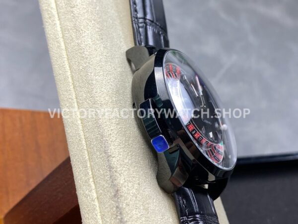 TW Factory Jacob &  Co. Casino Tourbillon CA100.40.AA.AA.ABALA 44mm Black Steel Leather Strap Black Dial
