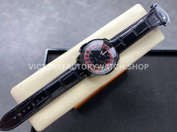 TW Factory Jacob &  Co. Casino Tourbillon CA100.40.AA.AA.ABALA 44mm Black Steel Leather Strap Black Dial