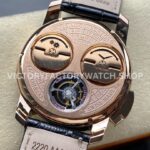 TW Factory Jacob & Co. Casino Tourbillon CA100.40.AA.AA.ABALA 44mm Rose Gold Leather Strap Black Dial