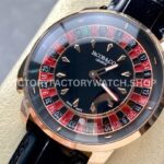 TW Factory Jacob & Co. Casino Tourbillon CA100.40.AA.AA.ABALA 44mm Rose Gold Leather Strap Black Dial