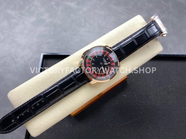 TW Factory Jacob & Co. Casino Tourbillon CA100.40.AA.AA.ABALA 44mm Rose Gold Leather Strap Black Dial