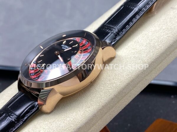 TW Factory Jacob & Co. Casino Tourbillon CA100.40.AA.AA.ABALA 44mm Rose Gold Leather Strap Black Dial