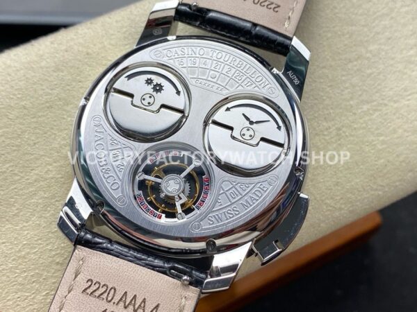 TW Factory Jacob & Co. Casino CA100.40.AA.AA.ABALA 44mm Steel Leather Strap Black Dial