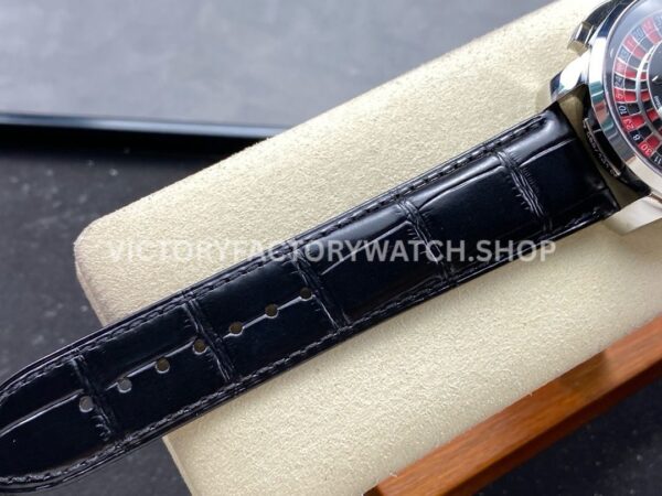TW Factory Jacob & Co. Casino CA100.40.AA.AA.ABALA 44mm Steel Leather Strap Black Dial