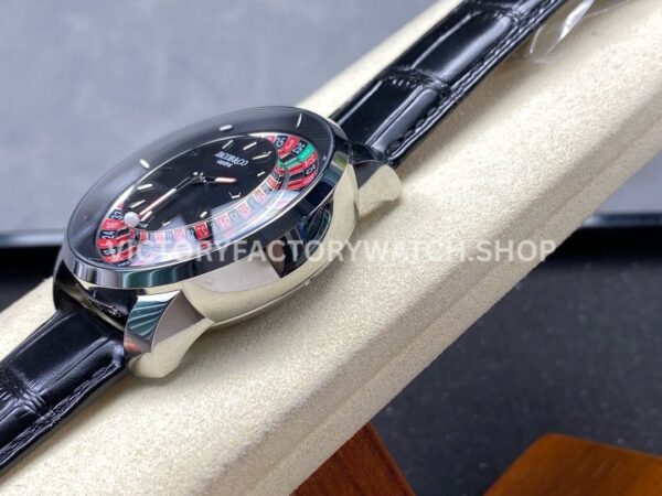 TW Factory Jacob & Co. Casino CA100.40.AA.AA.ABALA 44mm Steel Leather Strap Black Dial