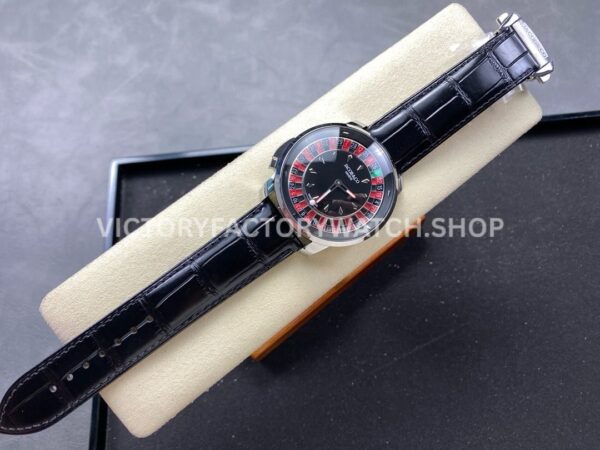 TW Factory Jacob & Co. Casino CA100.40.AA.AA.ABALA 44mm Steel Leather Strap Black Dial