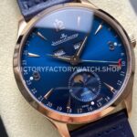 TW Factory Jaeger-LeCoultre Master Calendar Q1552520 39mm Rose Gold Blue Dial (1) TW Factory Jaeger-LeCoultre Master Calendar Q1552520 39mm Rose Gold Leather Strap Blue Dial