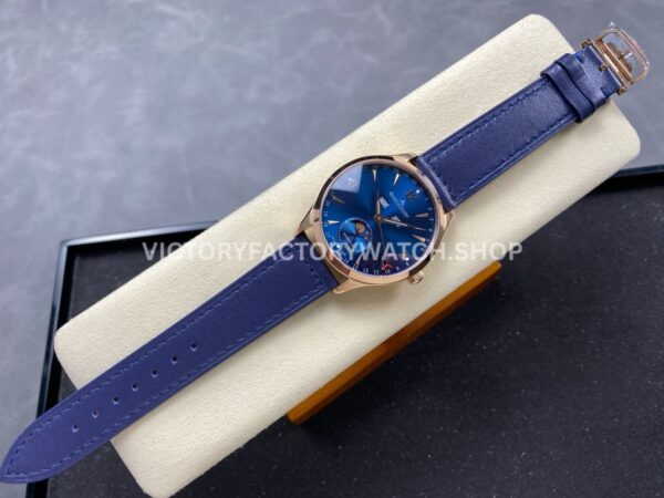 TW Factory Jaeger-LeCoultre Master Calendar Q1552520 39mm Rose Gold Blue Dial (8) TW Factory Jaeger-LeCoultre Master Calendar Q1552520 39mm Rose Gold Leather Strap Blue Dial