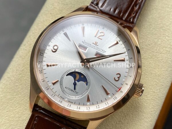 TW Factory Jaeger-LeCoultre Master Calendar Q1552520 39mm Rose Gold Leather Strap Silver Dial